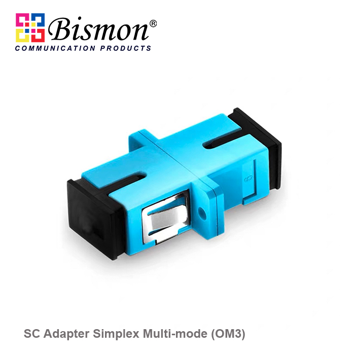 SC-adapter-Fiber-optic-Simplex-Multi-mode-OM3-Aqua-color